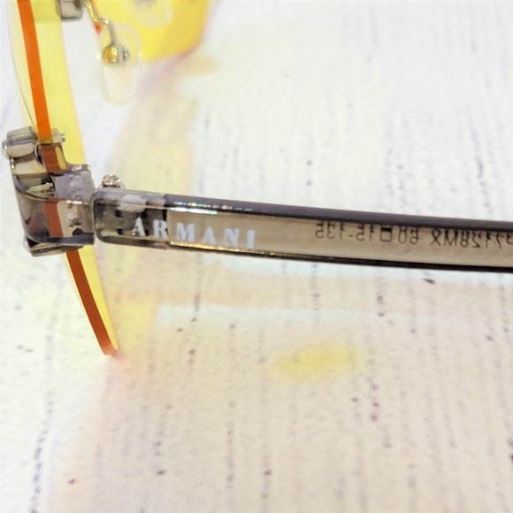 Armani RP7128MX 60/15-135 Chrome/Yellow Lenses Sunglasses - Picture 3 of 6